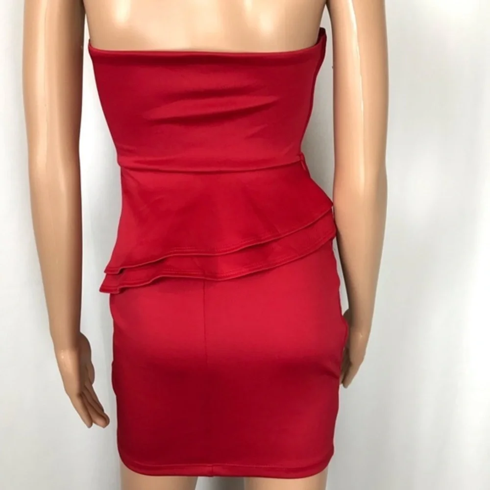 Jr's Wet Seal Red Mini Dress w Ruffle Detail Sz S - Picture 6 of 7